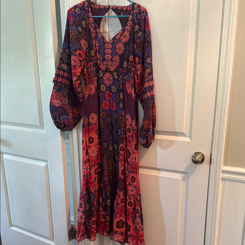 Floral V-Neck Maxi Dress - Multicolor